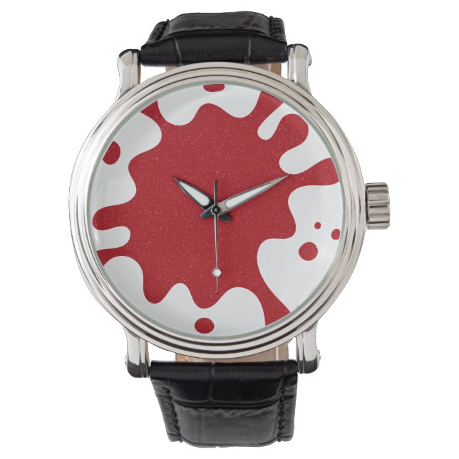 Reloj De Pulsera Tomato Red Splash on White Custom Watch (Anverso)