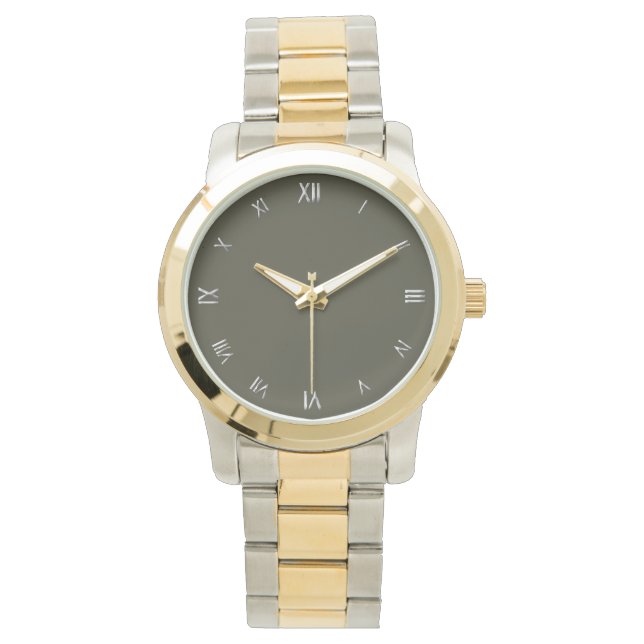 Reloj De Pulsera Tono de plata Numeración romana Green Face Wristwa (Anverso)