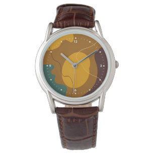 Reloj De Pulsera Tonos de la Tierra formas orgánicas fondo abstract