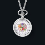 Reloj De Pulsera Tonos pintorescos bordados, mujeres de estilo flor<br><div class="desc">El Faux Embroidered Floral Stylish Womans Watches presenta un moderno y colorido bordado florido en tonos rosa,  violeta,  naranja y rojo sobre un fondo verde pastel. Creado por Evco Studio www.zazzle.com/store/evcostudio</div>