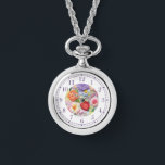 Reloj De Pulsera Tonos pintorescos bordados, mujeres de estilo flor<br><div class="desc">El Faux Embroidered Floral Stylish Womans Watches presenta un moderno y colorido bordado florido en tonos rosa,  violeta,  naranja y rojo sobre un fondo verde pastel. Creado por Evco Studio www.zazzle.com/store/evcostudio</div>