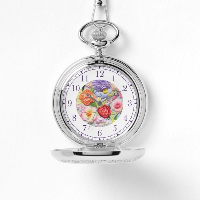 Reloj De Pulsera Tonos pintorescos bordados, mujeres de estilo flor (Anverso)