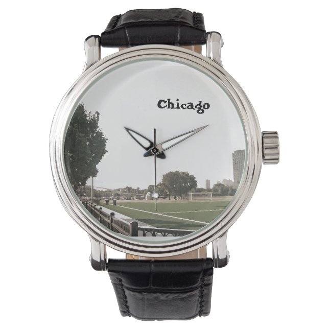 Reloj De Pulsera Tonos sépia del parque de Chicago (Anverso)