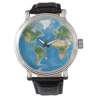 Reloj De Pulsera Topographic World Map Earth Illustration