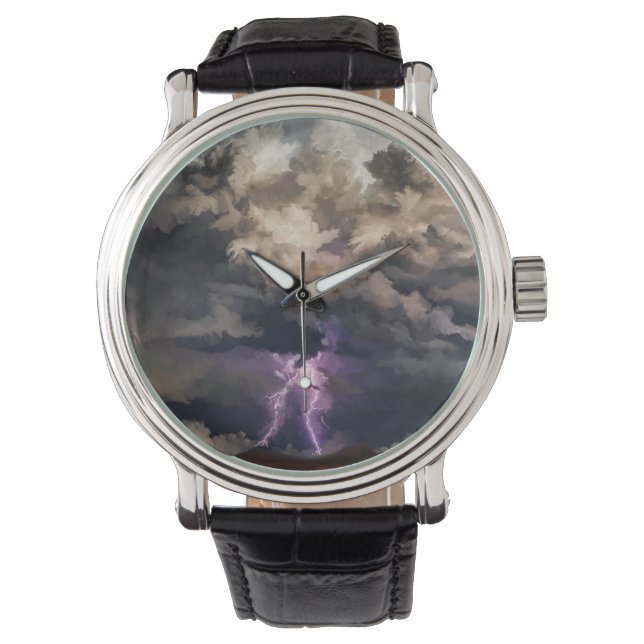 Reloj De Pulsera Tormenta de aligeramiento nublado (Anverso)