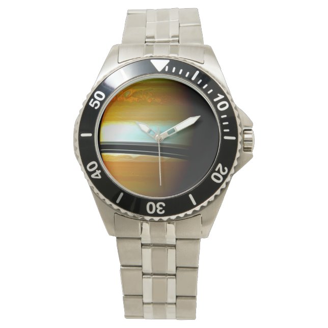 Reloj De Pulsera Tormentas de planeta espacial en Saturno (Anverso)