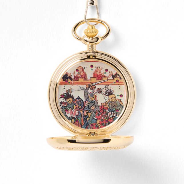 RELOJ DE PULSERA TORNEO MEDIEVAL, LUCHA CONTRA CABALLEROS Y DAMAS (Anverso)