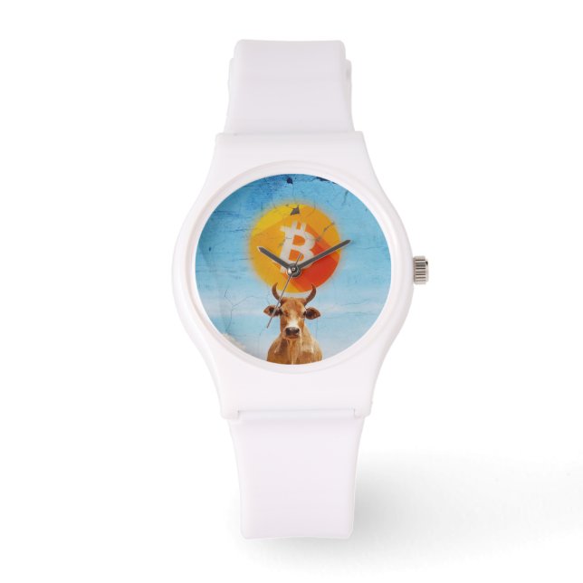 Reloj De Pulsera Toro Resistente Bitcoin (HD Vibrante) (Anverso)