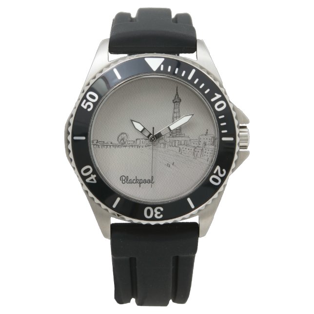 Reloj De Pulsera Torre de Blackpool Arte Original (Anverso)
