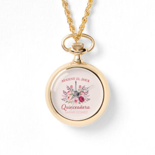 Reloj De Pulsera torre de eiffel floral quinceanera