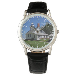 Reloj De Pulsera torre de vigilancia del Old Mission Point Lighthou