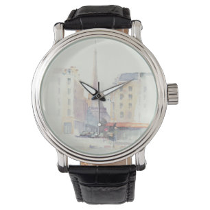 Reloj De Pulsera Torre Eiffel   Colores de agua de París