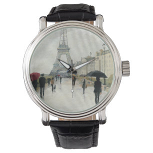 Reloj De Pulsera Torre Eiffel el   París en la lluvia