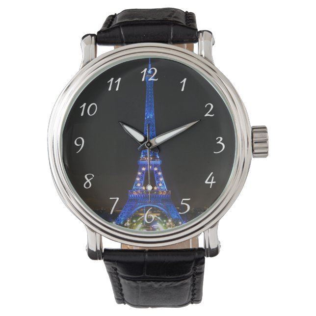 Reloj De Pulsera Torre Eiffel escénica de noche (Anverso)