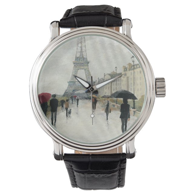 Reloj De Pulsera Torre Eiffel | París En Lluvia (Anverso)