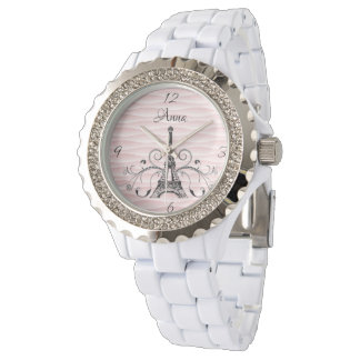 Reloj De Pulsera Torre Eiffel Rosa Flourish Watch