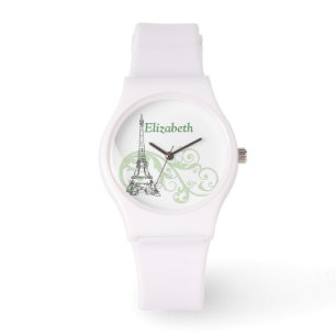 Reloj De Pulsera Torre Eiffel y Scrolls