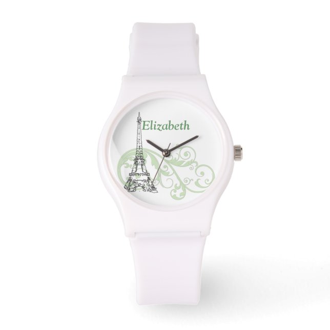 Reloj De Pulsera Torre Eiffel y Scrolls (Anverso)
