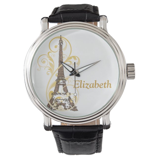 Reloj De Pulsera Torre Eiffel y Scrolls (Anverso)