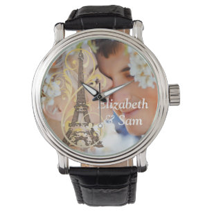 Reloj De Pulsera Torre Eiffel y Scrolls