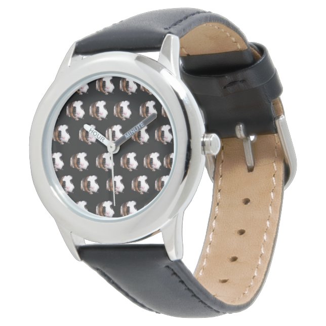 Reloj De Pulsera Tortoiseshell Guinea Patrón de cerdo, (Angular)