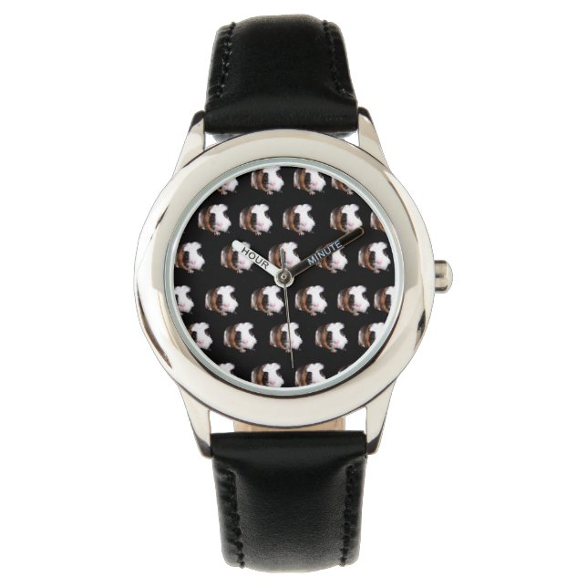 Reloj De Pulsera Tortoiseshell Guinea Patrón de cerdo, (Anverso)