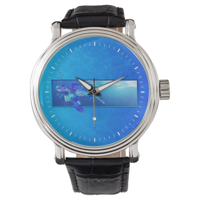 Reloj De Pulsera Tortuga de mar subacuática (Anverso)