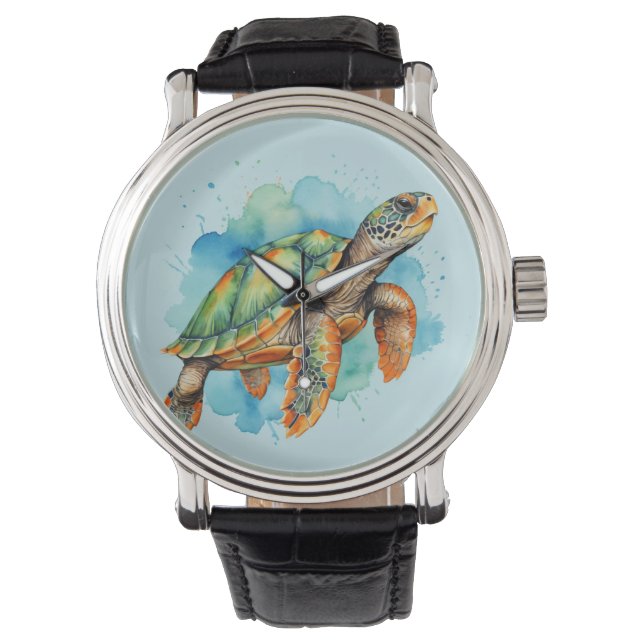 Reloj De Pulsera Tortuga de pintura suave (Anverso)