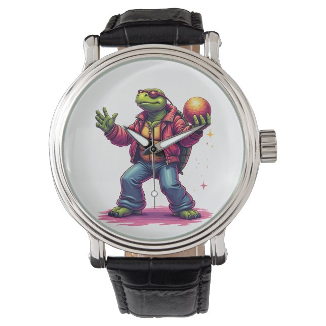 Reloj De Pulsera Tortuga estética Disco T-Shirt (Anverso)