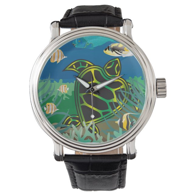 Reloj De Pulsera Tortuga Hawaii de la bahía de Hanauma (Anverso)