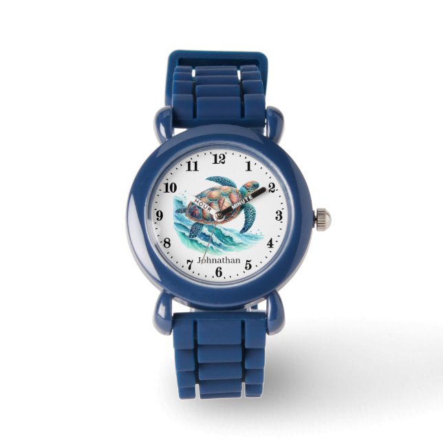 Reloj De Pulsera Tortuga marina de Guay boys add name watch (Anverso)