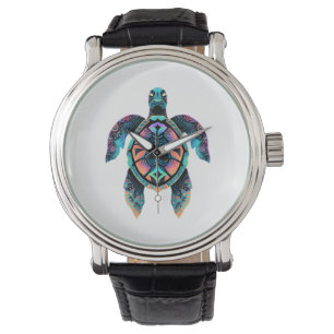 Reloj De Pulsera Tortuga marina Mandala Sea Ocean Animal Artwork Bo