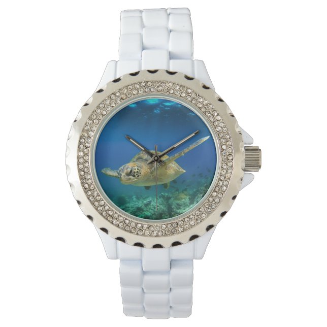 Reloj De Pulsera Tortuga marina nadando bajo el agua (Anverso)