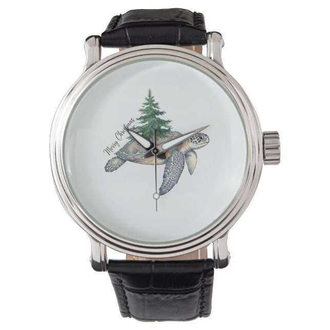 Reloj De Pulsera Tortuga marina navideña (Anverso)
