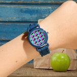 Reloj De Pulsera Tortuga tropical colorida<br><div class="desc">¡Sumérjase en el vibrante mundo de nuestro diseño de la "colorida tortuga tropical"! Sumérjase en los refrescantes tonos de azul acuático, verde exuberante y fucsia lúdica mientras una majestuosa tortuga marina ocupa el centro del escenario. Este diseño encantador no es sólo un festín visual sino una celebración de alegría y...</div>