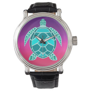Reloj De Pulsera Tortuga verde azulada azul turquesa