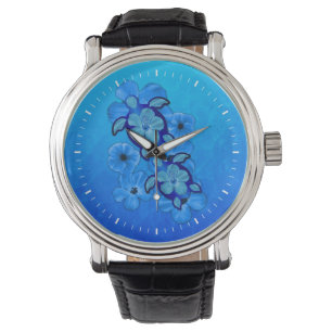 Reloj De Pulsera Tortugas Azules Hibiscus Y Honu