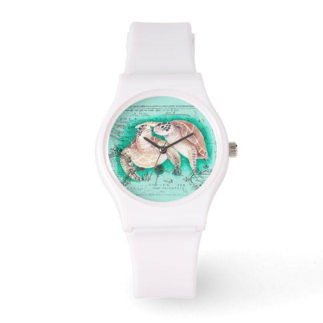 Reloj De Pulsera Tortugas marinas Verde azuladas (Anverso)
