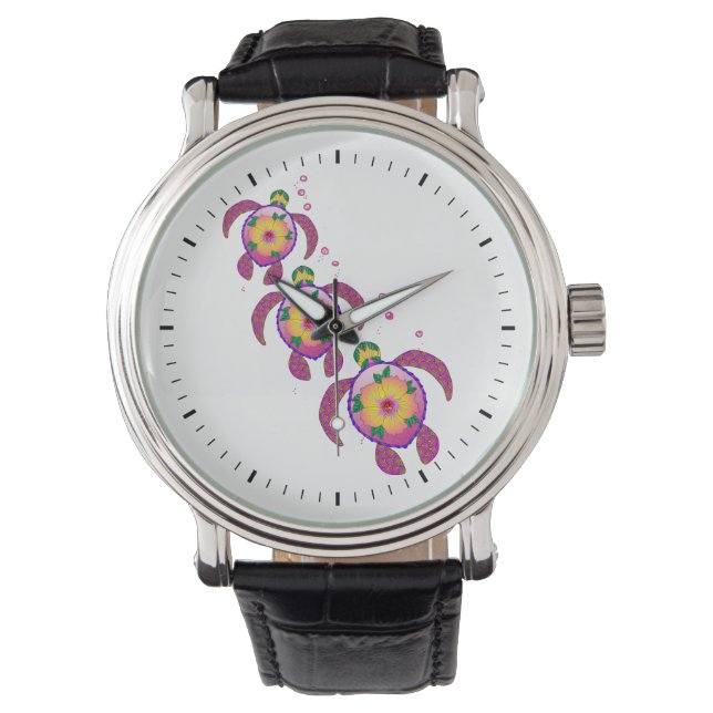 Reloj De Pulsera Tortugas tropicales honu hawaianas (Anverso)