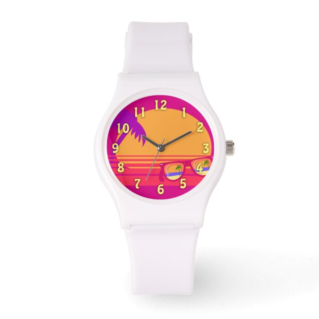 Reloj De Pulsera Totalmente Ochenta Awesome Neon Sunset (Anverso)