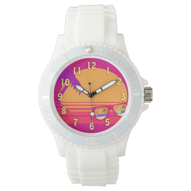 Reloj De Pulsera Totalmente Ochenta Awesome Neon Sunset (Anverso)