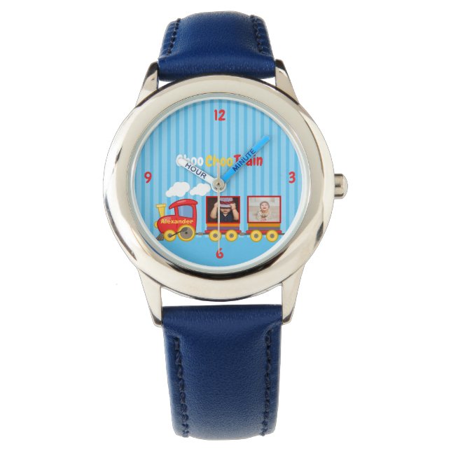 Reloj De Pulsera Toy Train Toddler Boys Birthday Blue (Anverso)