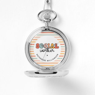 Reloj De Pulsera Trabajador social retro personalizado