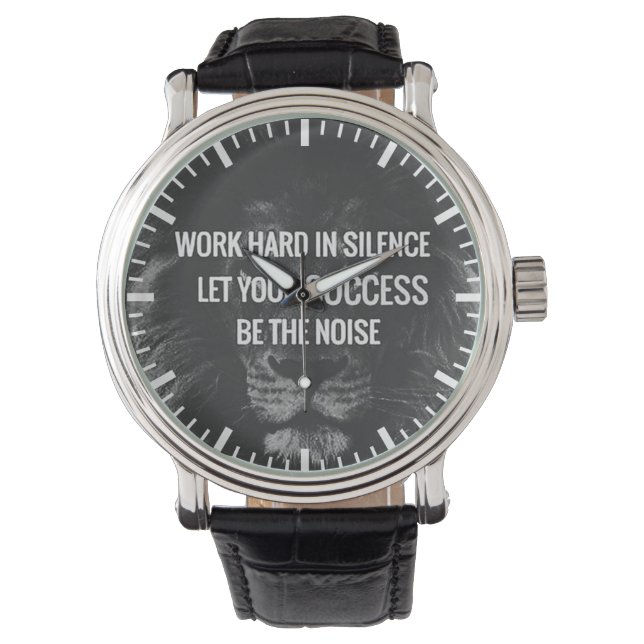 Reloj De Pulsera Trabajar duro en silencio - Motivación (Anverso)