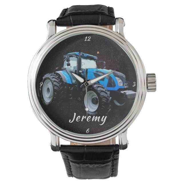 Reloj De Pulsera Tractor azul moderno (Anverso)