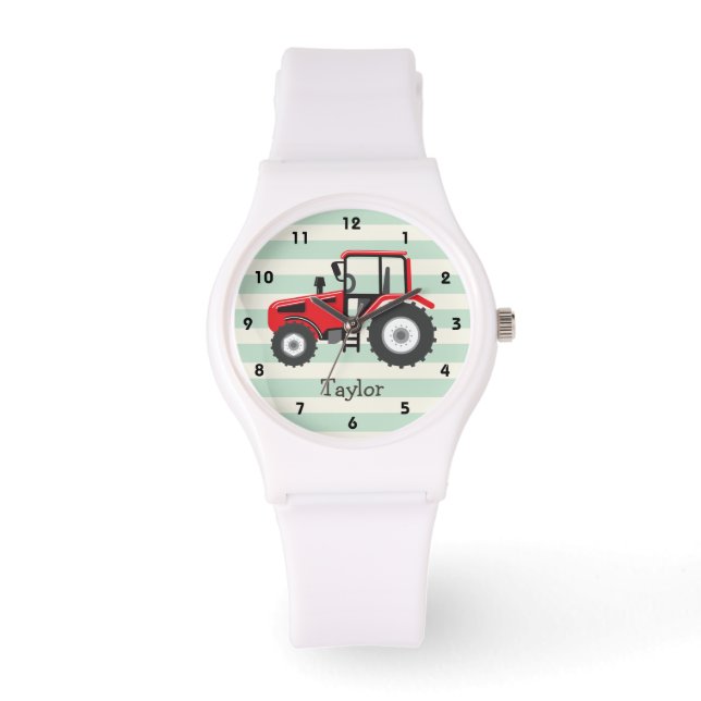 Reloj De Pulsera Tractor de granja roja (Anverso)