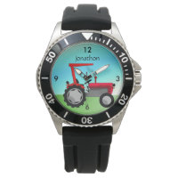 Tractor de Granja Roja Vintage Personalizado