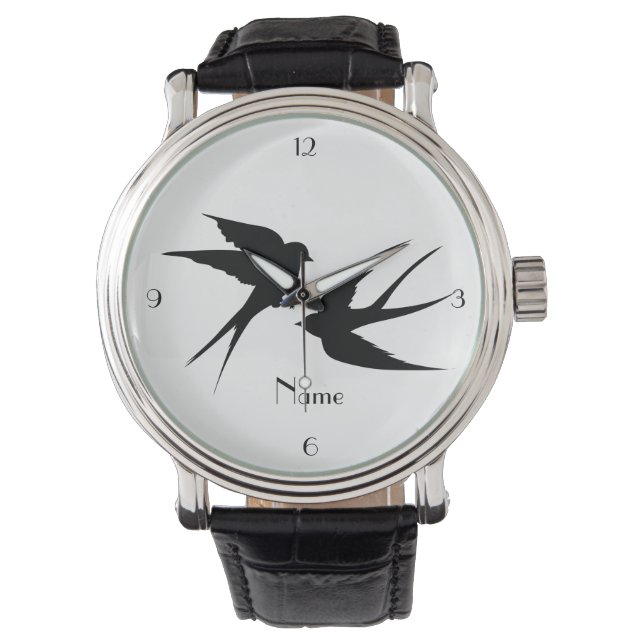 Reloj De Pulsera Tragar pájaros Silhouettes Thunder_Cove (Anverso)