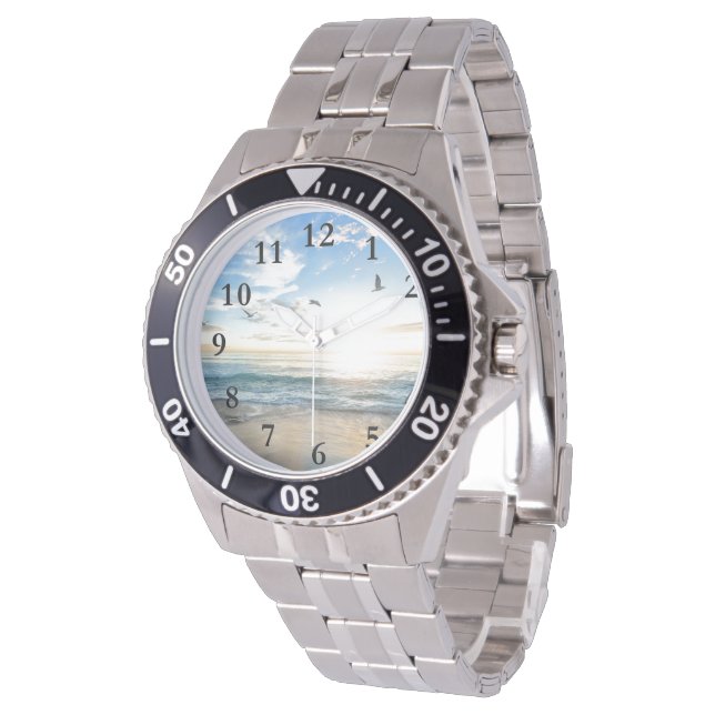 Reloj De Pulsera Tranquila playa tropical caribeña y observación de (Angular)