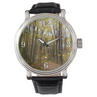 Reloj De Pulsera Trayecto de otoño y hojas de oro en Laurel Hill Pa